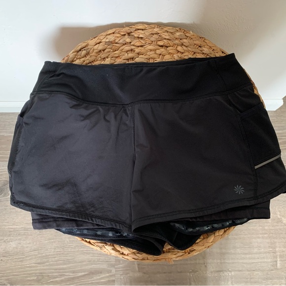 Athleta Running or Biking Shorts - Black, pockets, spandex, flexible waistband. - Picture 10 of 10